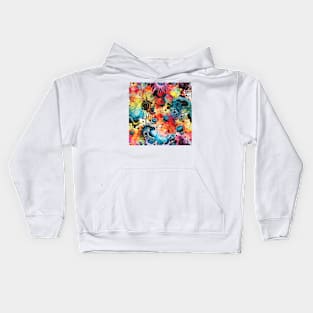 Rainbow flowers Kids Hoodie